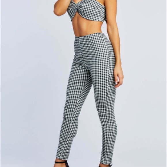 black and white checkered co ord